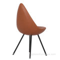 Chaise de chaise à manger en cuir moderne en cuir moderne
